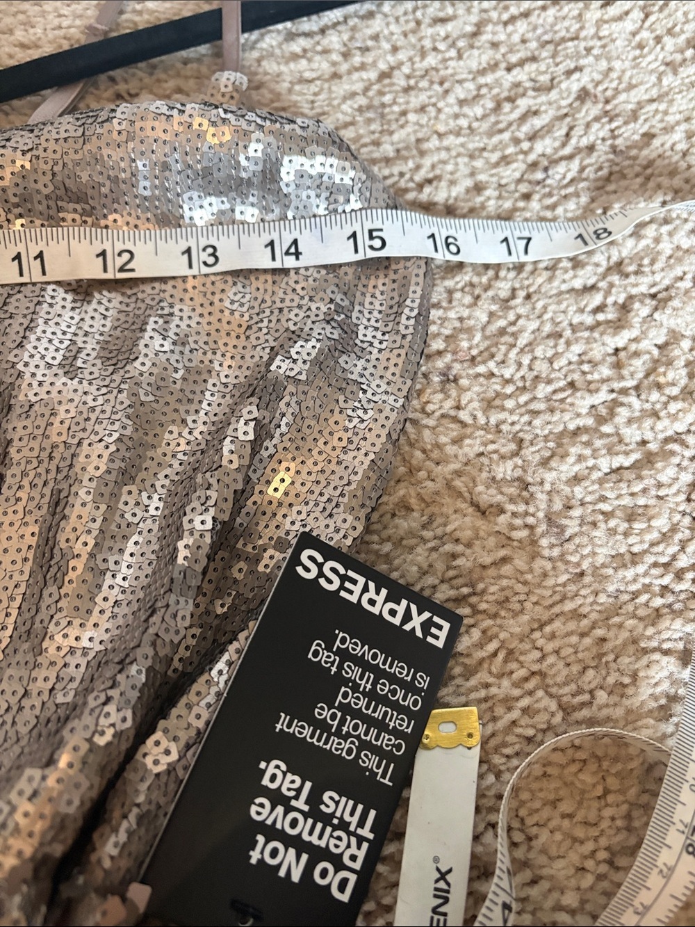 NWT Express Gold Sequin Mini Dress,Medium - Picture 7 of 8